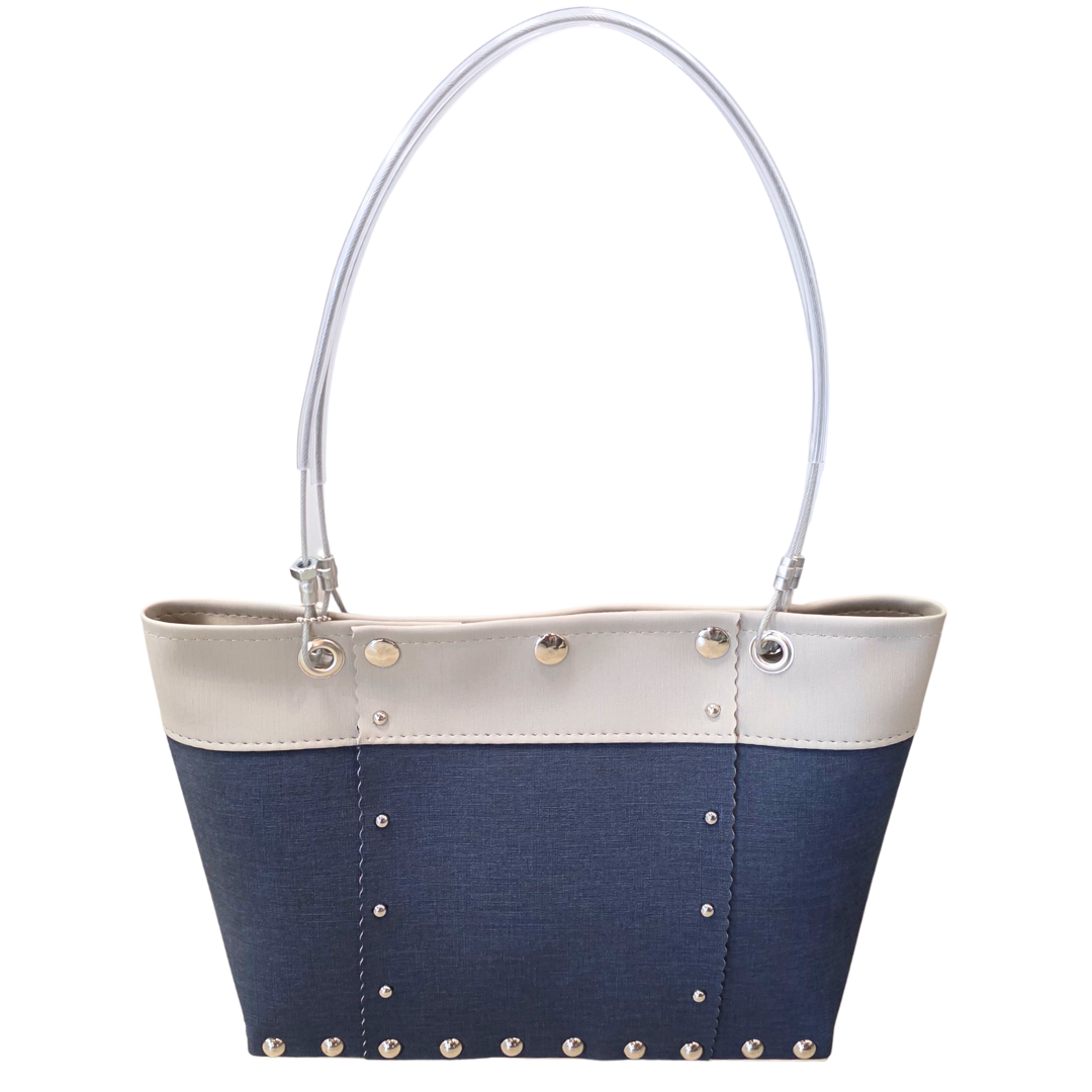 Runway Medium Purse-White Navy