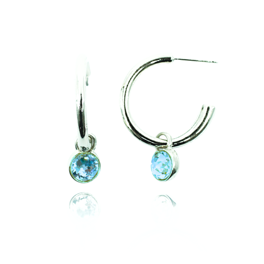 Hoop & Charm Earrings-Silver