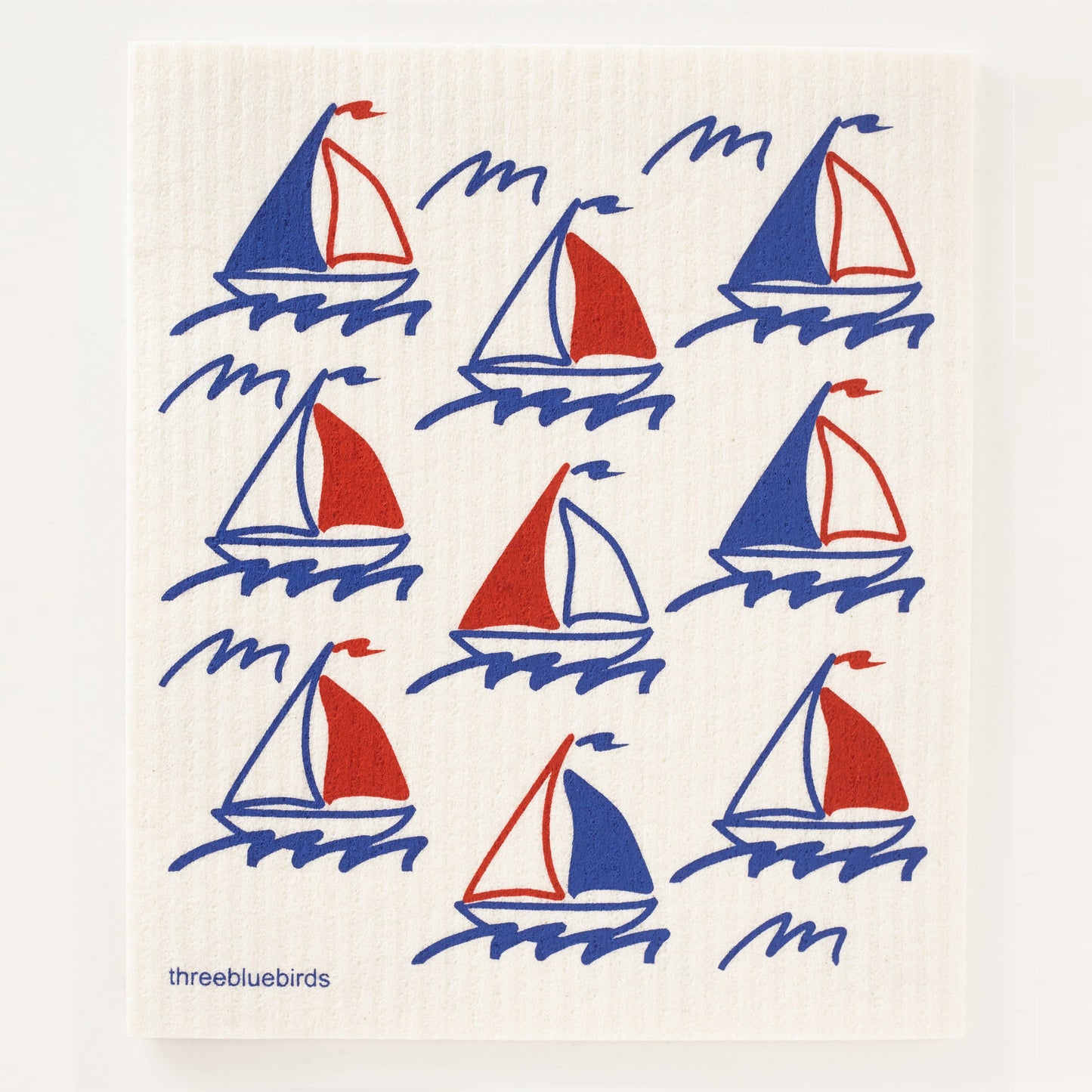 Swedish Dishcloth-Sailboats