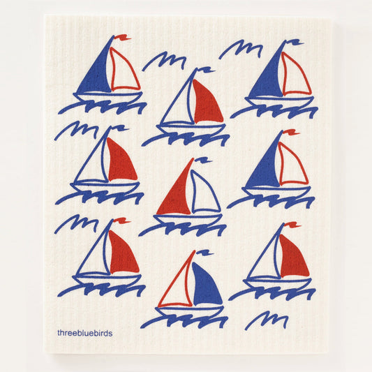 Swedish Dishcloth-Sailboats