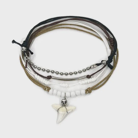 Charm Bracelet Set-Shark Tooth