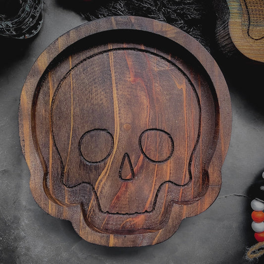 Skull Wood Catchall Tray
