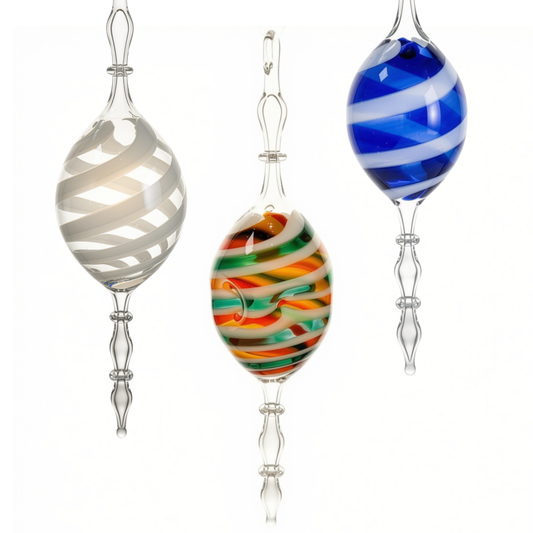 Glass Ornament-Almond Raindrops