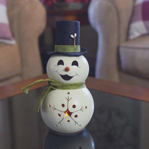 Snowflake Snowman Gourd Sculpture