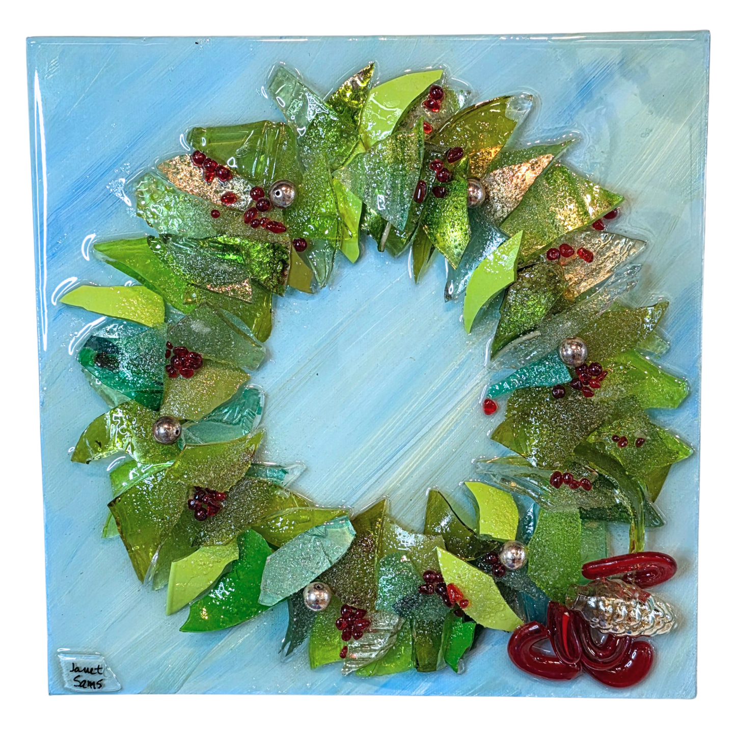 Shattered Glass Wreath-Seasons Greeting