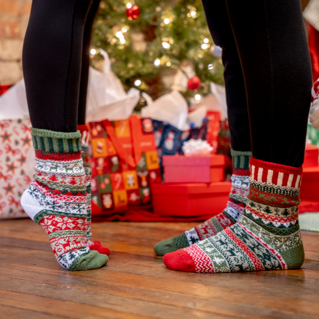 Mismatched Crew Socks-Yuletide