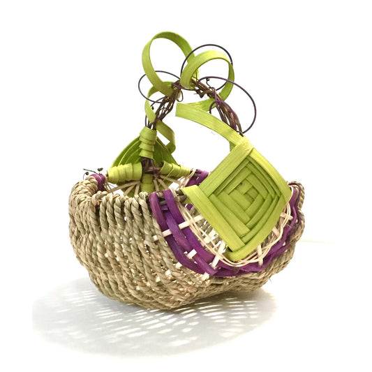 Grapevine Handle Basket-Lime