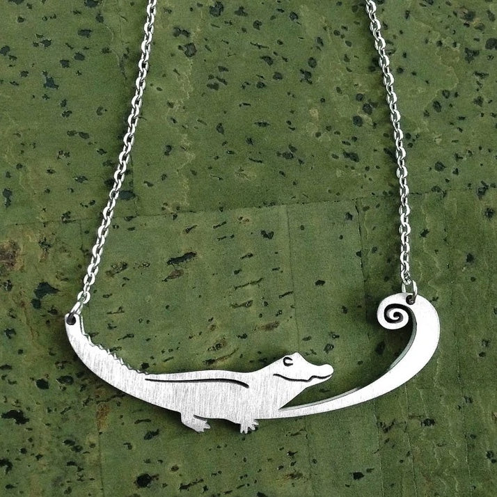 Stainless Steel Alligator Necklace