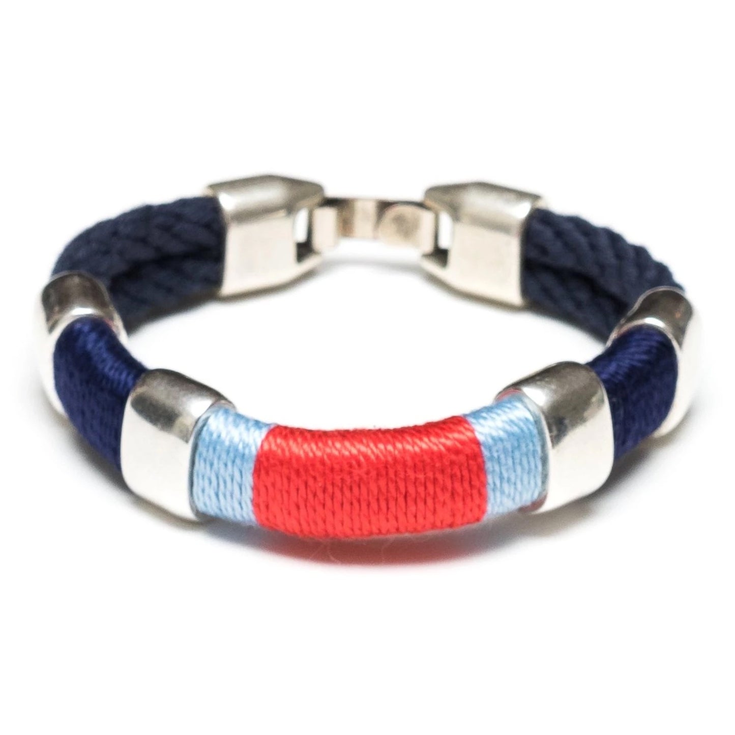 Newbury Rope Bracelet - Navy/Blue/Coral