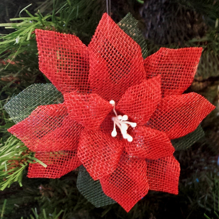 Mesh Poinsettia Ornament