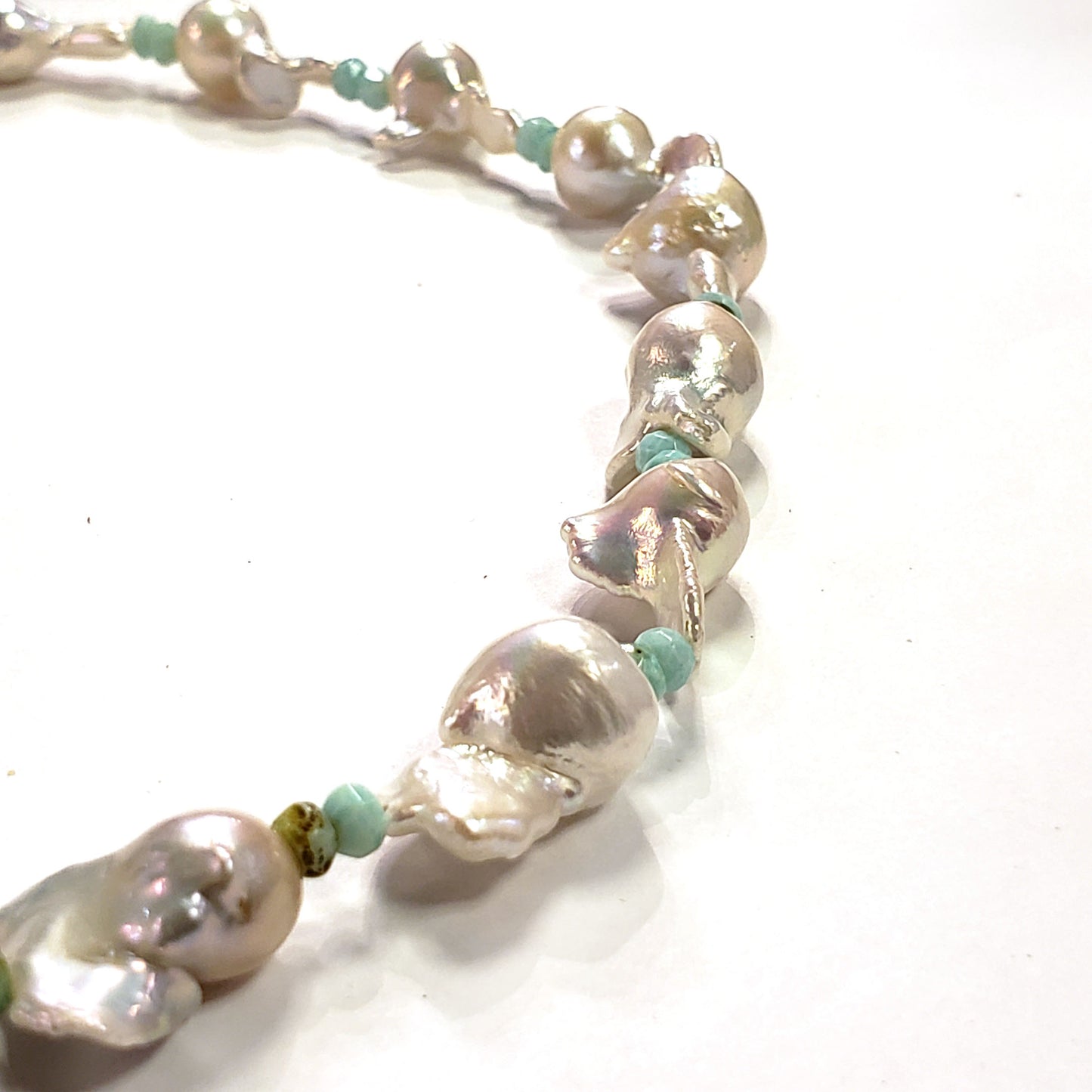 Baroque Pearls & Peruvian Opal Necklace