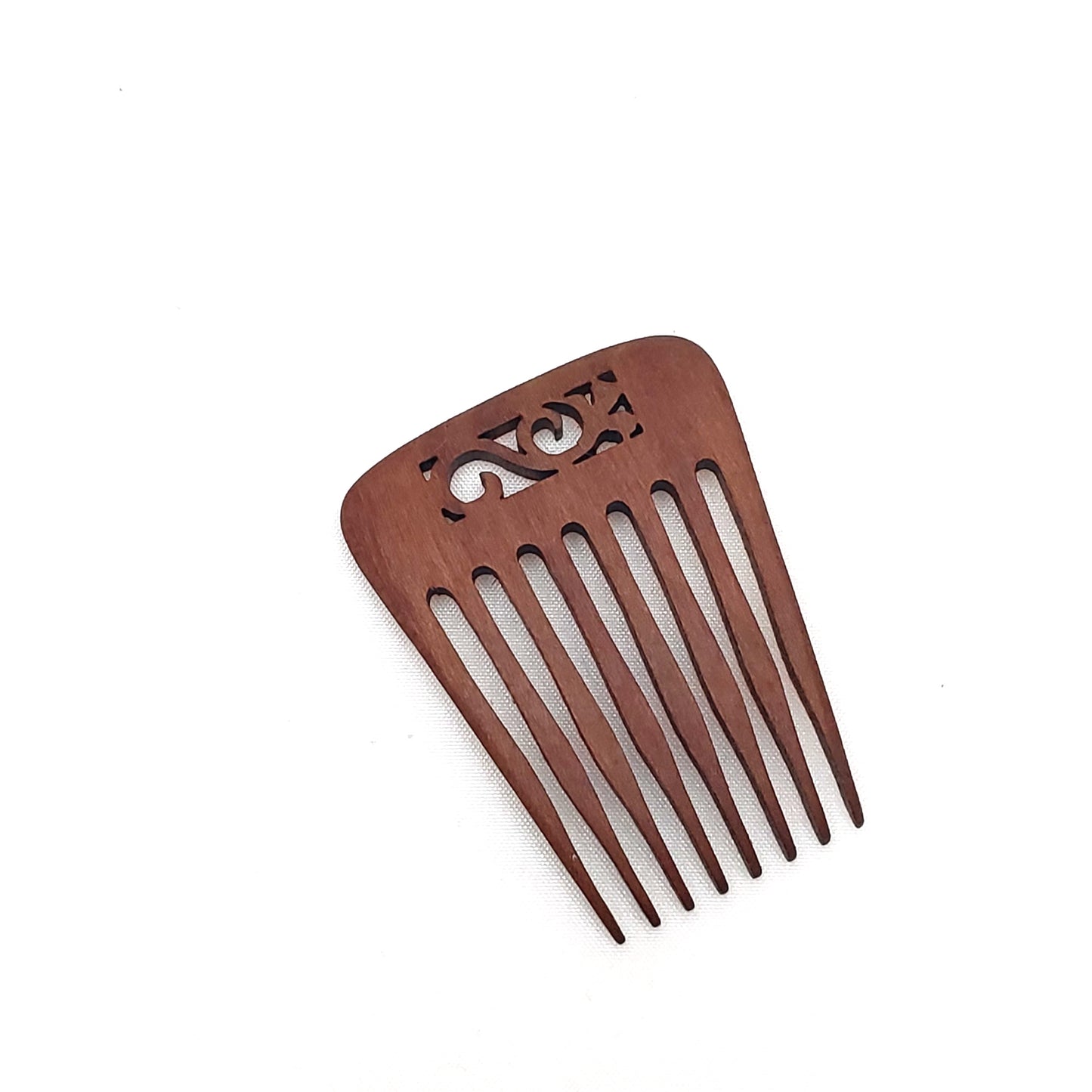 Cherry Wood Hair Comb -Floral