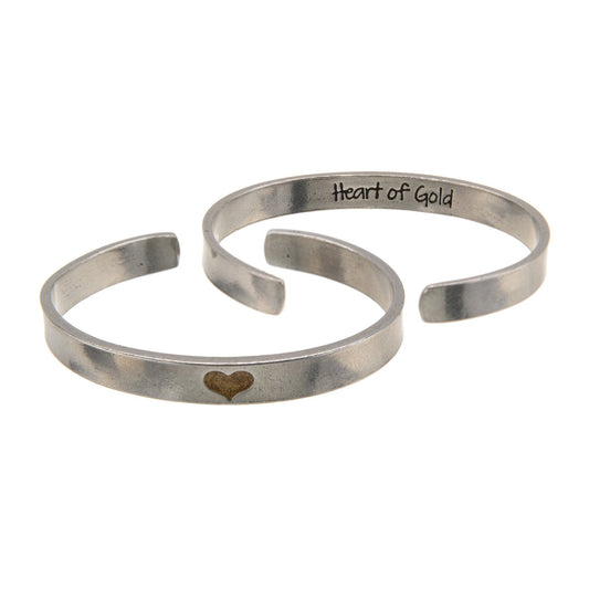 Cuff Bracelet-Heart of Gold