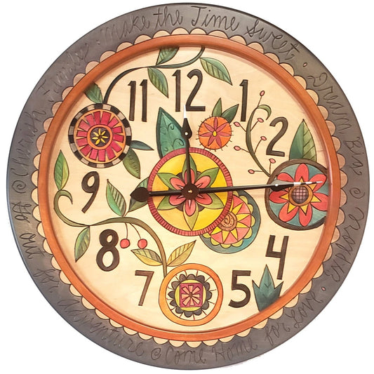 Md. Round Clock-Contemporary Floral
