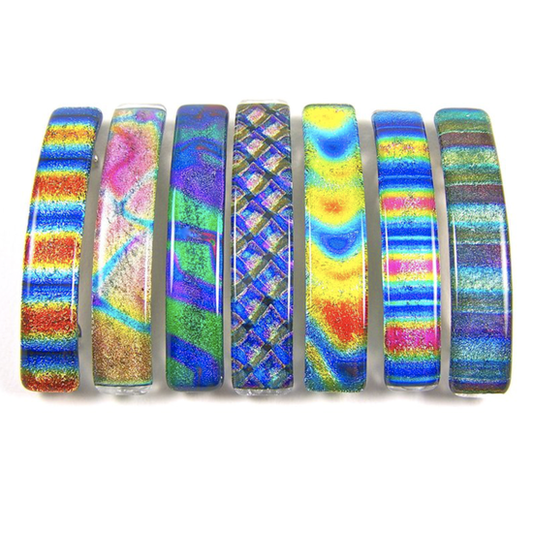 Dichroic Glass Tie Dye Barrette-Small