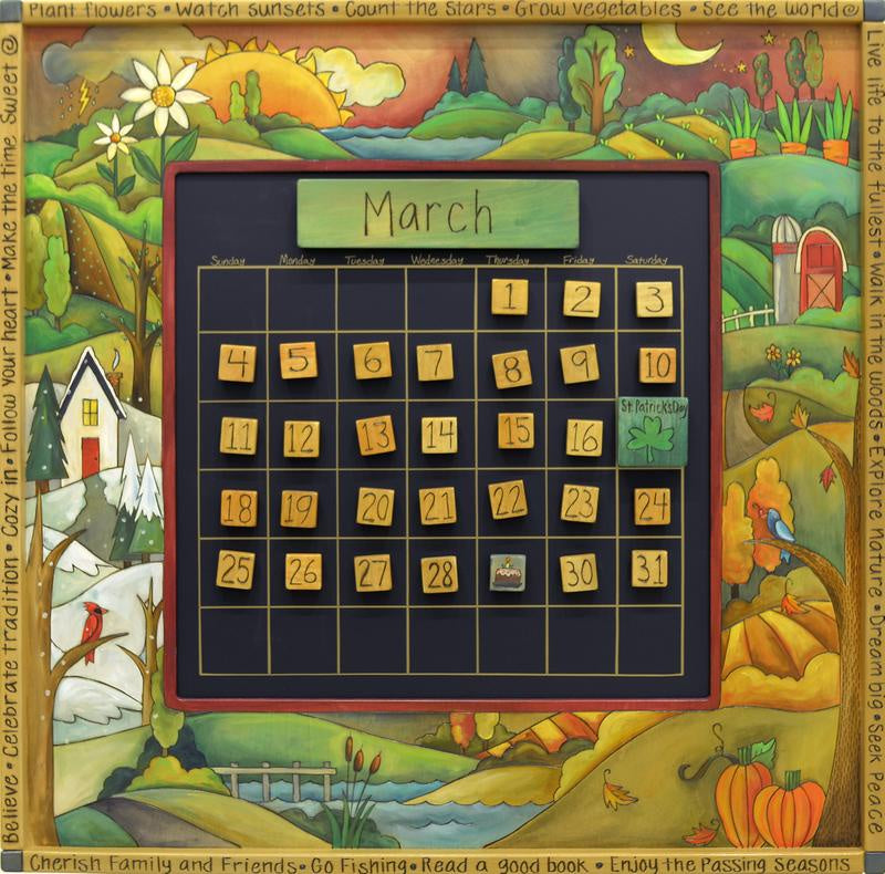 Lg. Perpetual Calendar-Four Seasons/Earthtone
