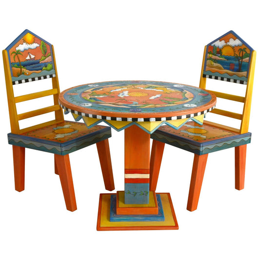 Round Dining Table (36") & Chairs-Tropical