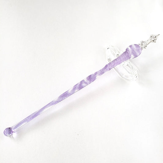 Glass Pen with Rest-Lavender
