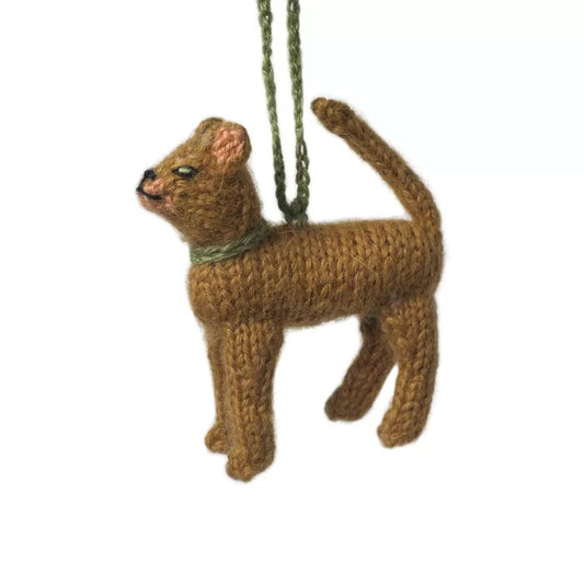 Hand Knit Cat Ornament-Abyssinian