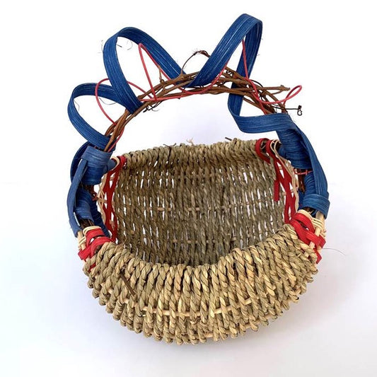 Grapevine Handle Basket-Cobalt