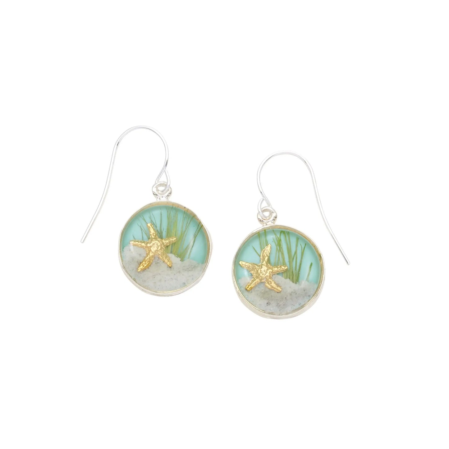 Sand Dune Earrings-Silver, Round