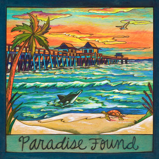 Paradise Found Plaque-9"x9" - Random Acts Of Art