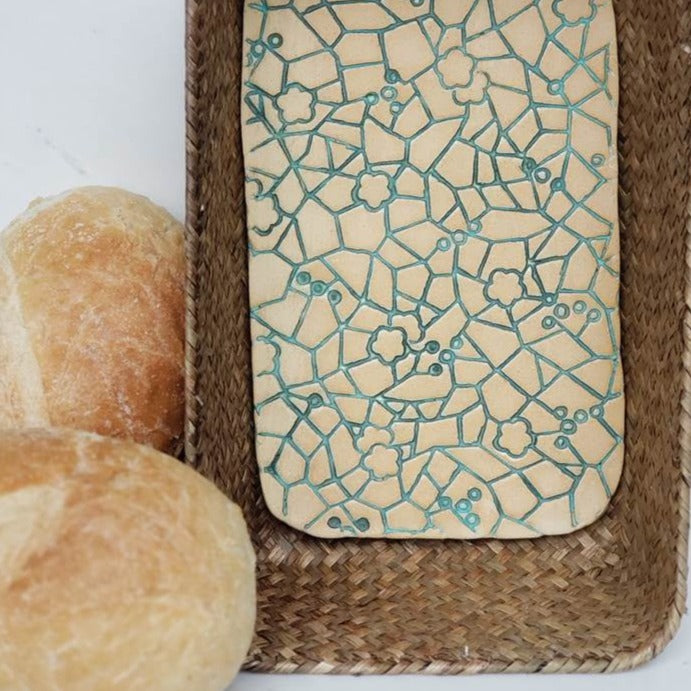 Bread Warming Basket-Abstract/Green