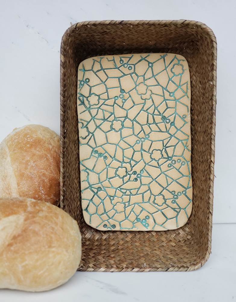 Bread Warming Basket-Abstract/Green