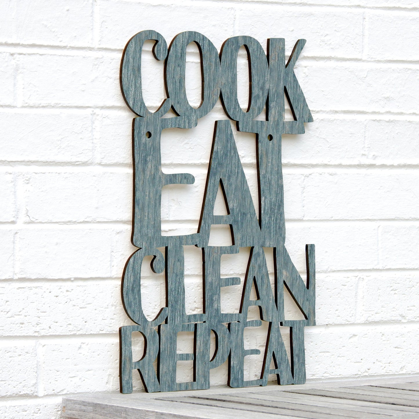 Cook Eat Clean Wood Sign