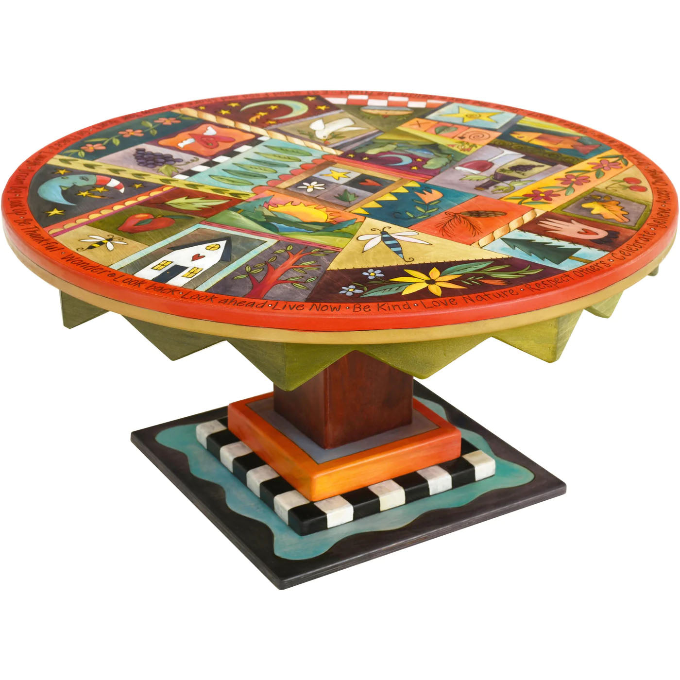 Round Coffee Table 32"-Crazy Quilt