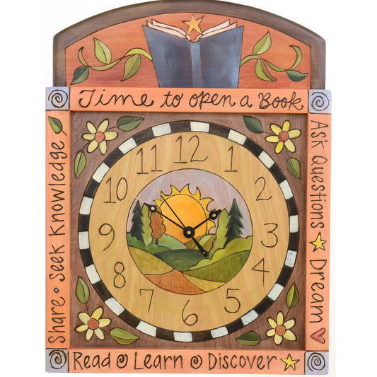 Square Clock-Open a Book