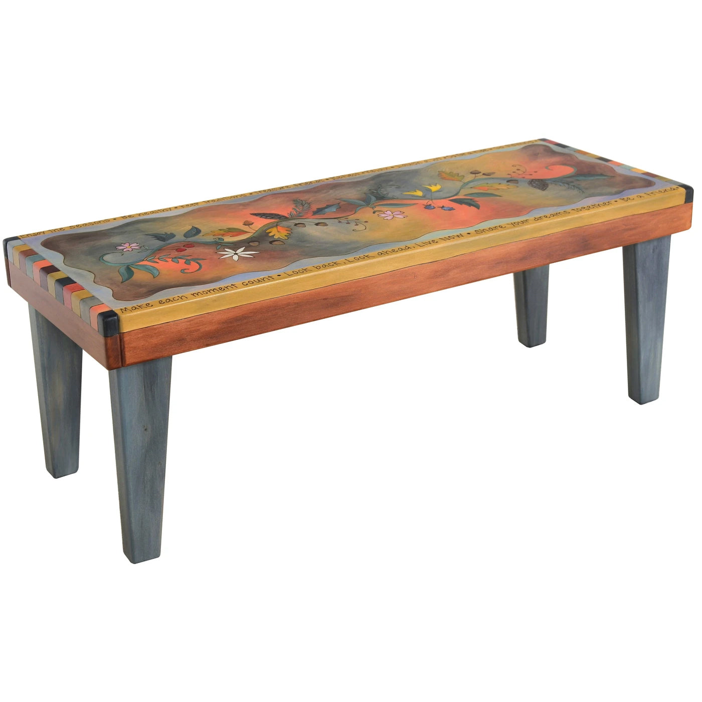 Wood Bench 4'-Floral