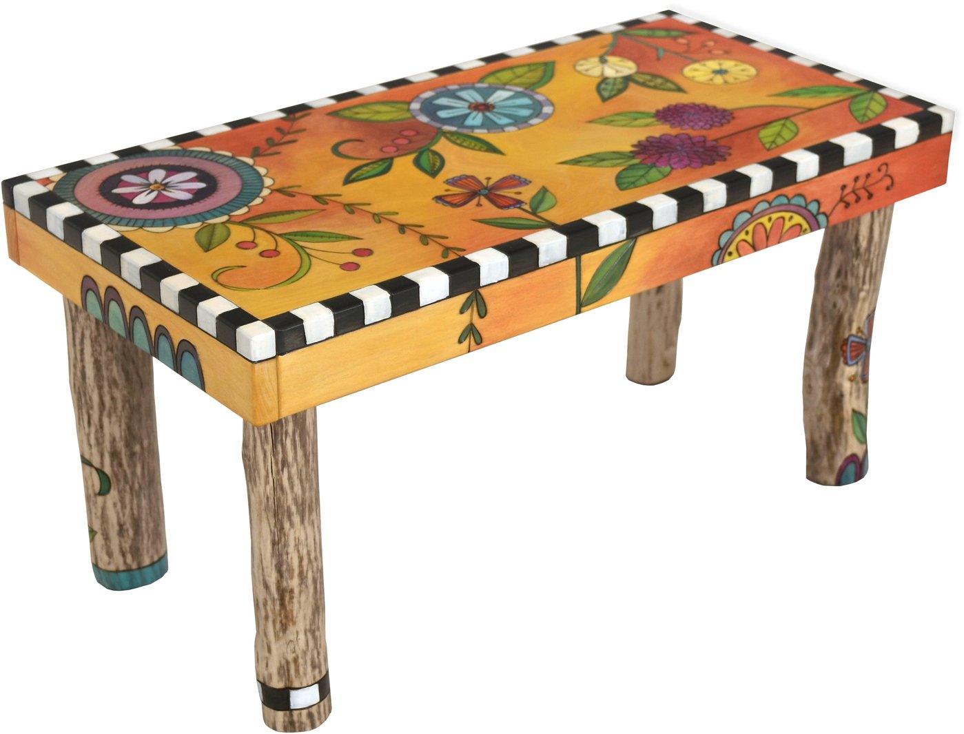Wood Bench 3'-Bright Floral