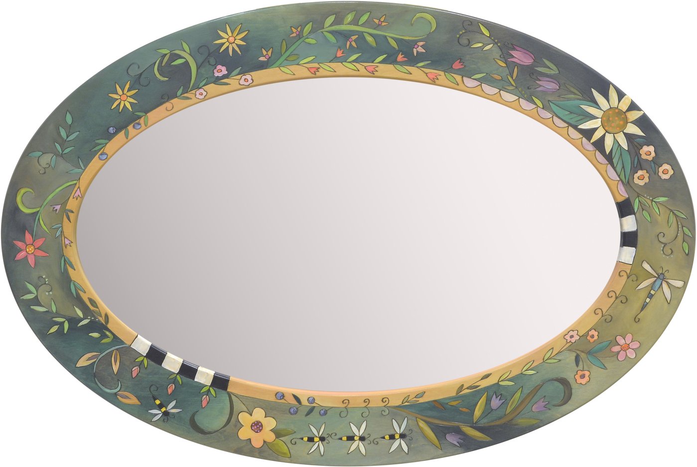 Oval Mirror-Floral