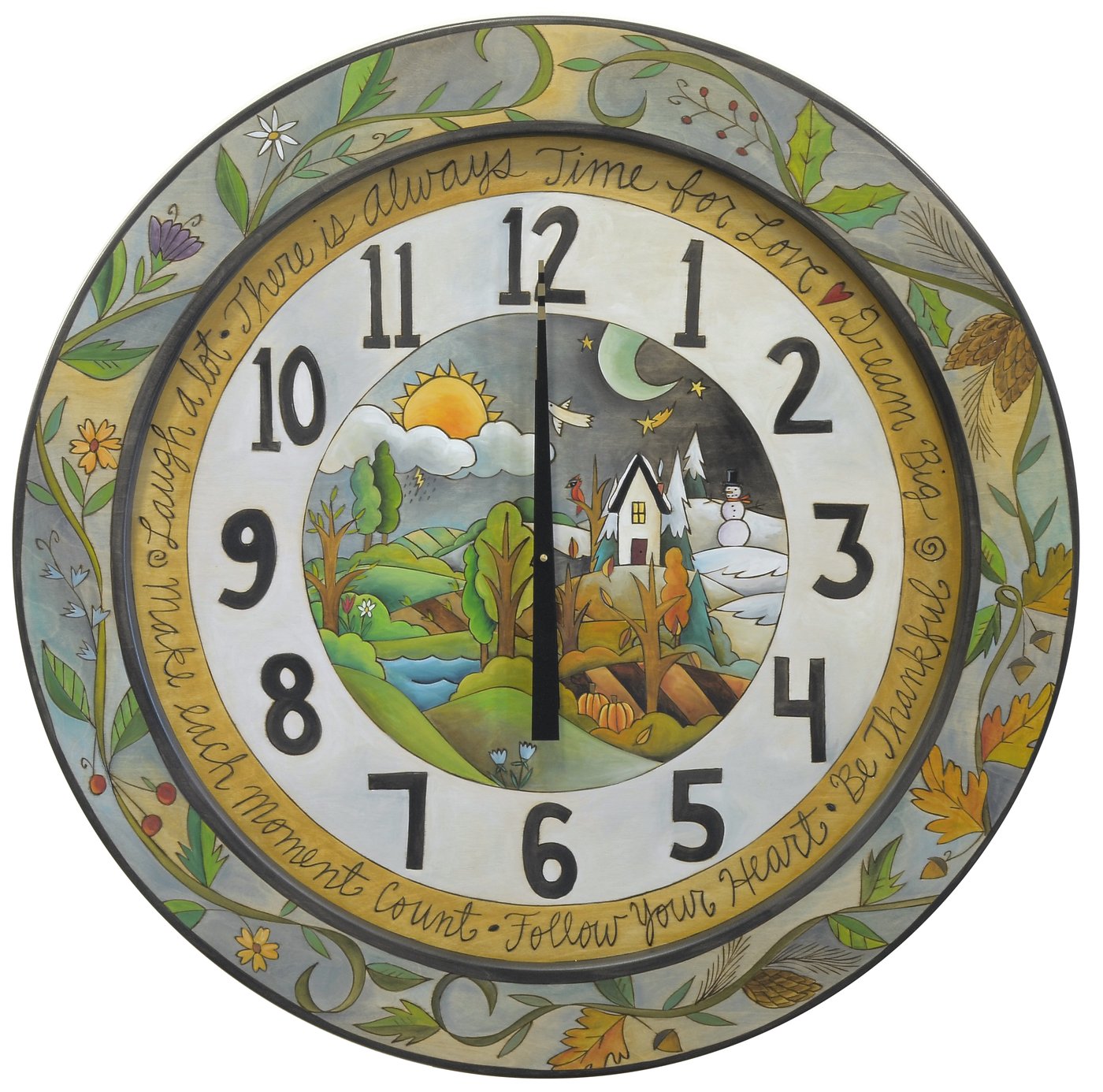 Lg. Round Wall Clock-Four Seasons