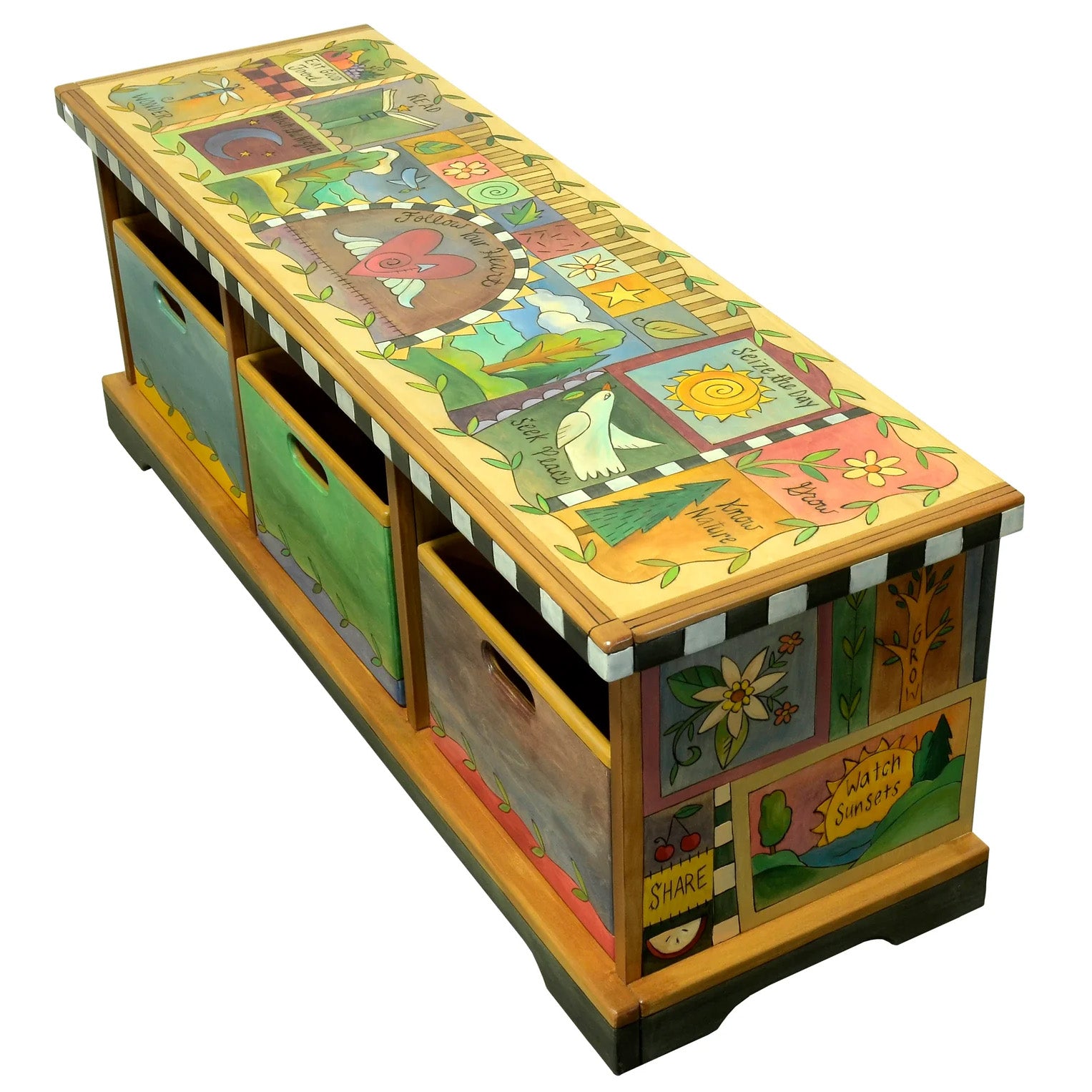 Collecting Bench Storage Bench with Wood Boxes | Sticks Furniture | Sarah Grant | Random ...