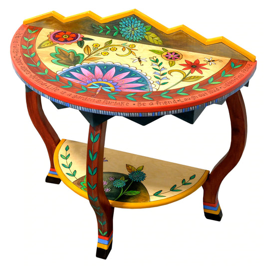Half Round Table-Contemporary Floral