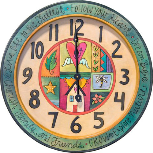 Md. Round Wall Clock-Patchwork Icons