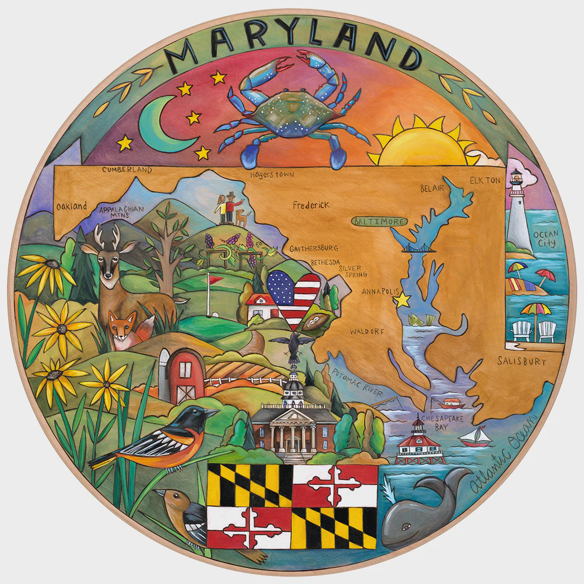 Lazy Susan-Maryland, America in Miniature (Printed)