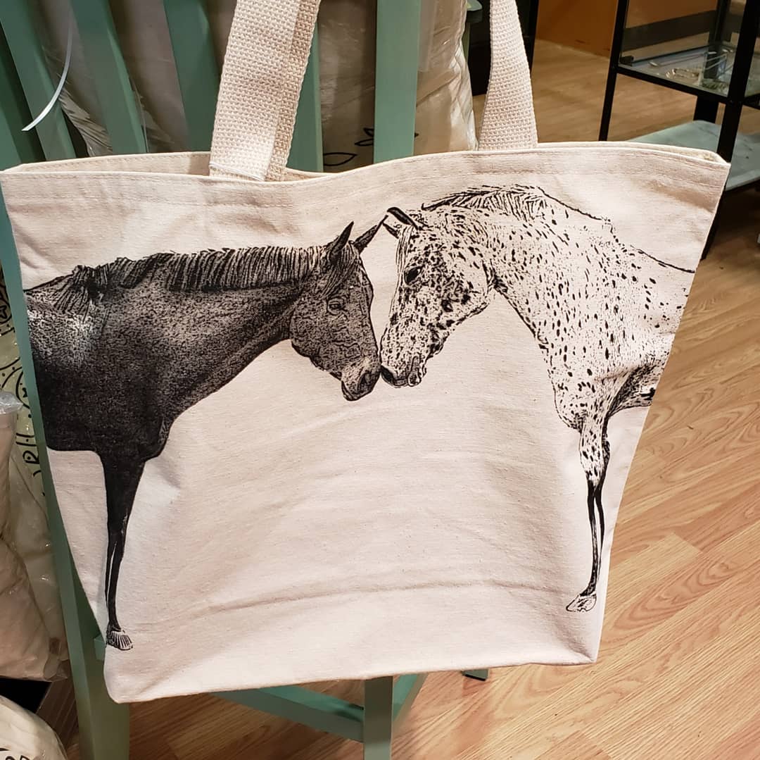 Kissing Horses Tote Bag