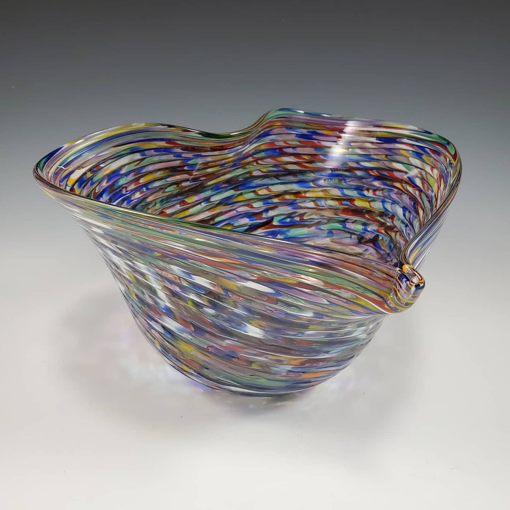 Optic Heart Glass Bowl-Rainbow