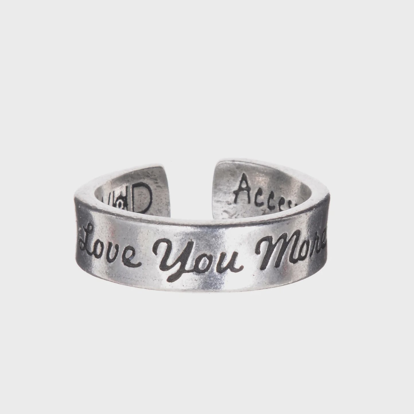 Love You More | Pewter Adjustable Ring