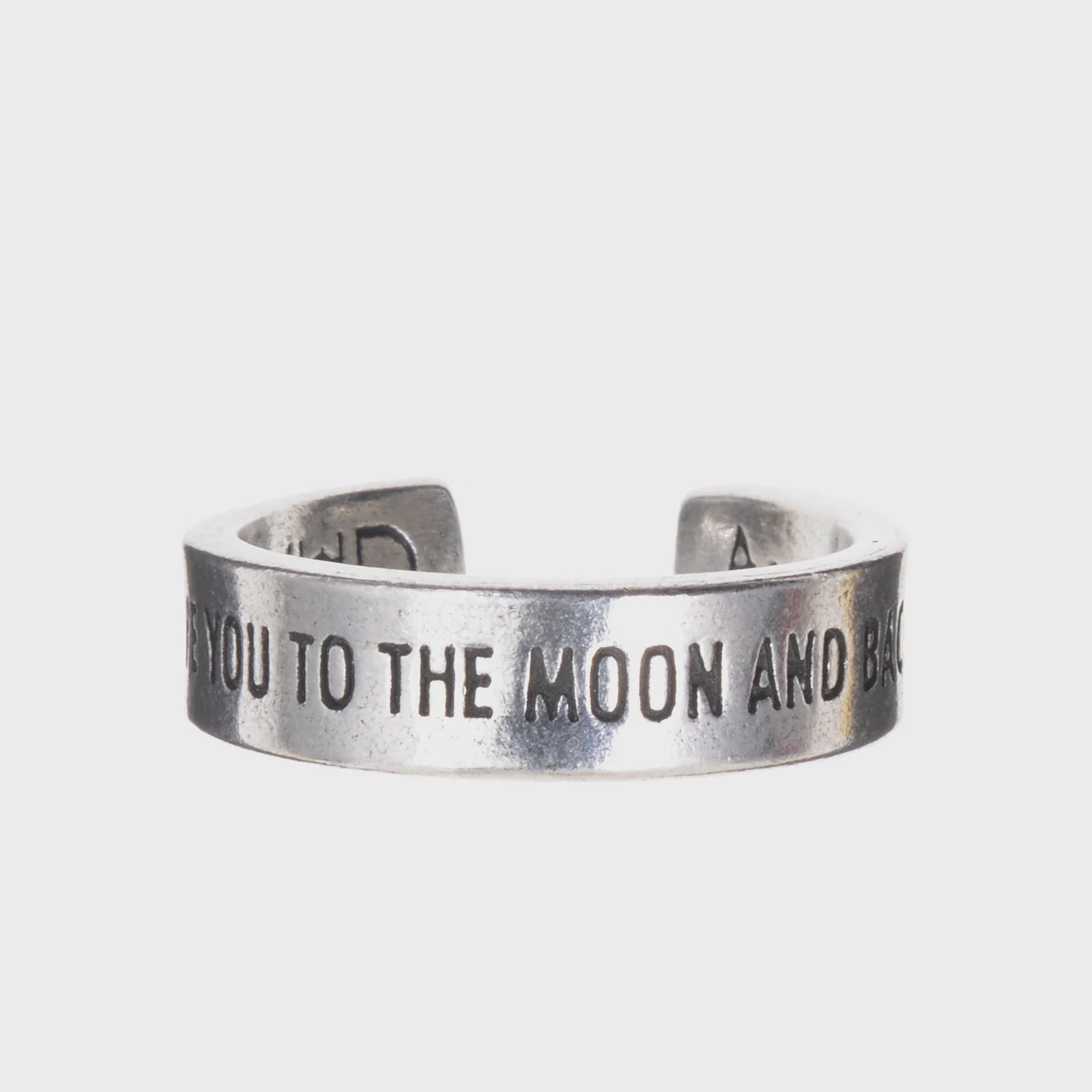 Love You to the Moon and Back | Pewter Adjustable Ring | Whitney Howard Designs