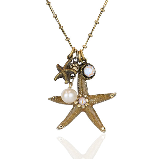 Crystal Starfish Jumble Necklace