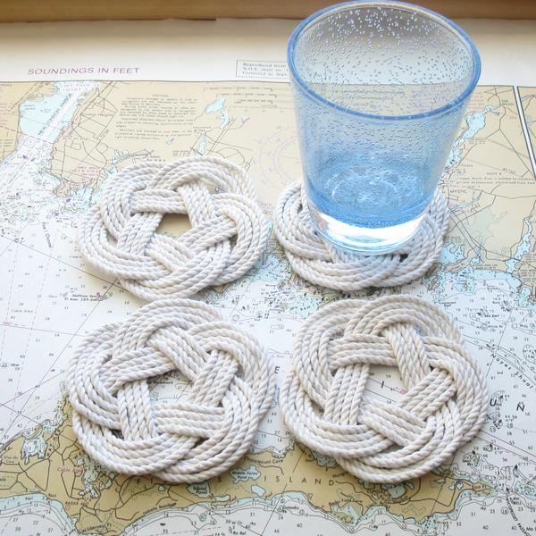 Sailor Knot Coasters-White