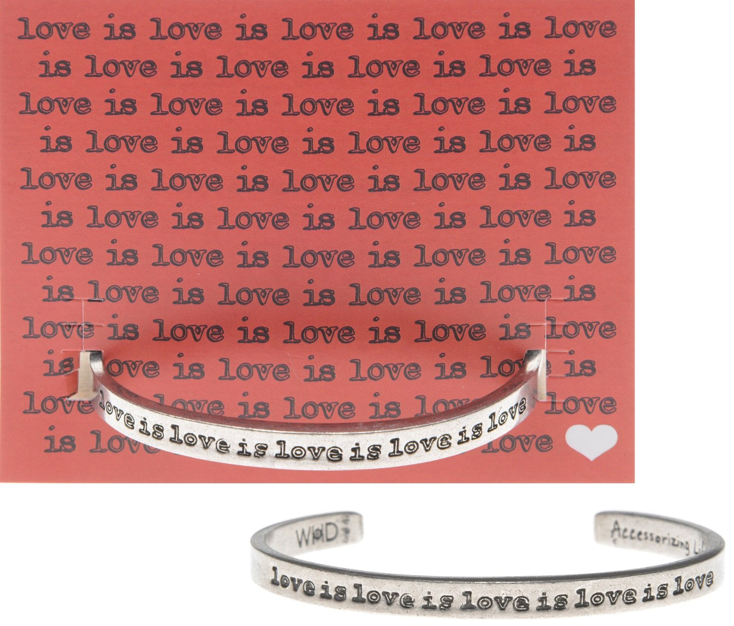 Pewter Cuff Bracelet-Love is Love - Random Acts Of Art