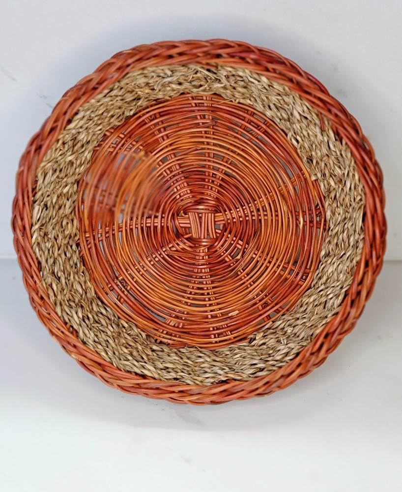 Round Bread Warming Basket-Interlace/Green