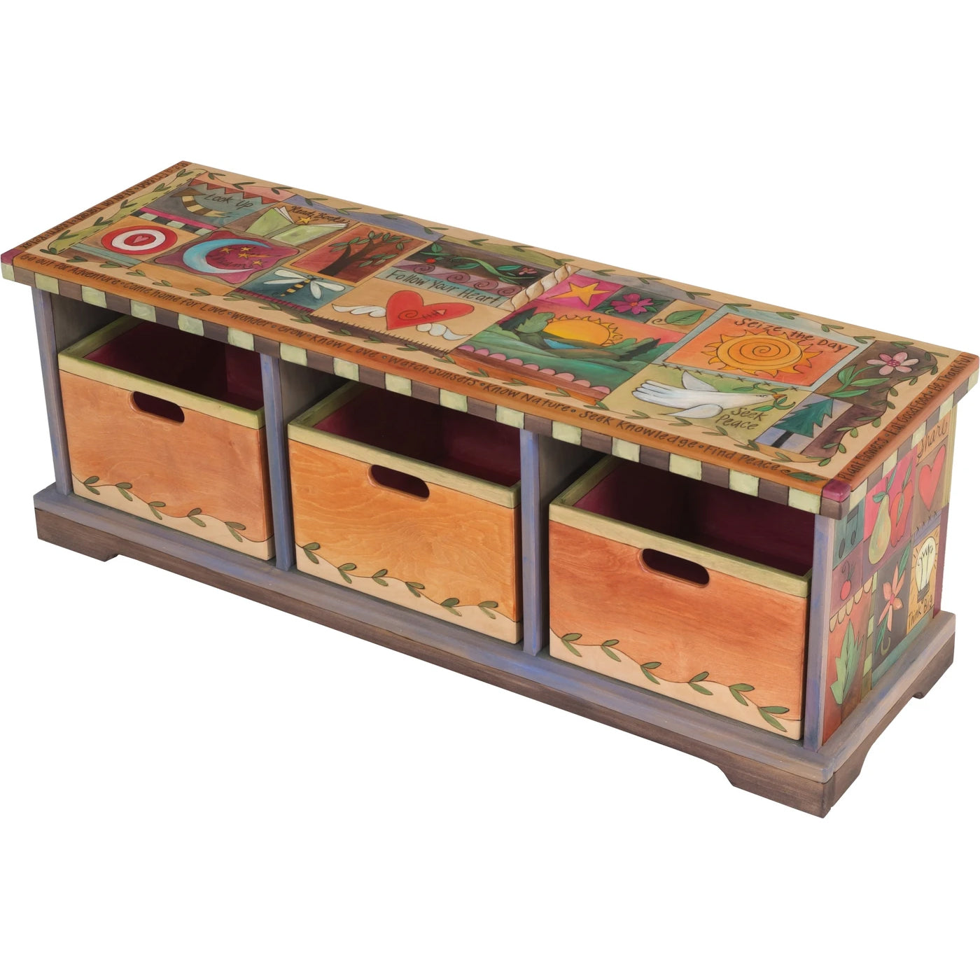 Storage Bench with Wood Boxes | Sticks Furniture | Sarah Grant | Custom ...