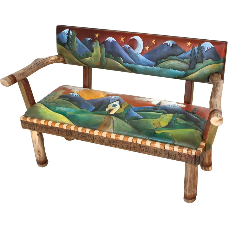 Loveseat Bench with Leather-Landscape