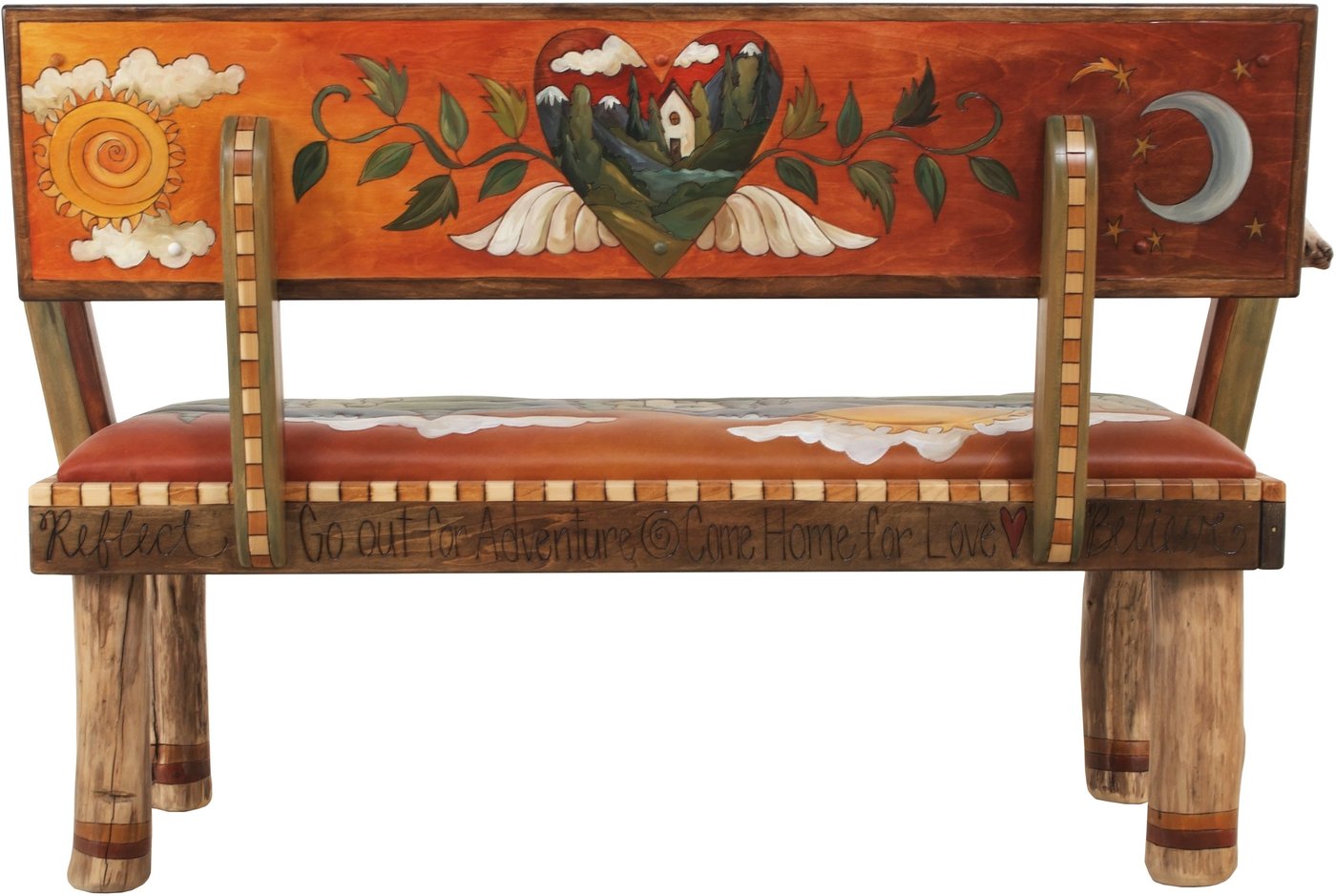 Loveseat Bench with Leather-Landscape